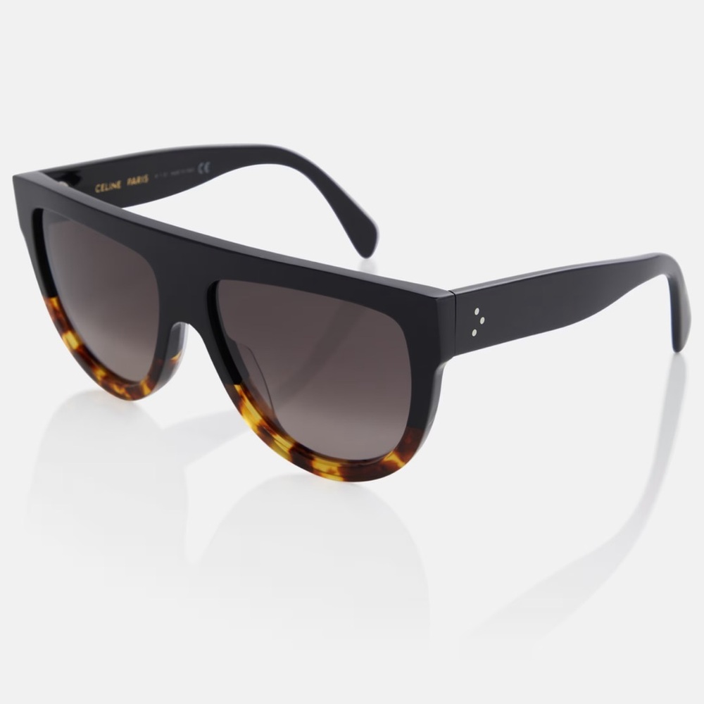 Celine Flattop Two-Tone Shield Sunglasses
